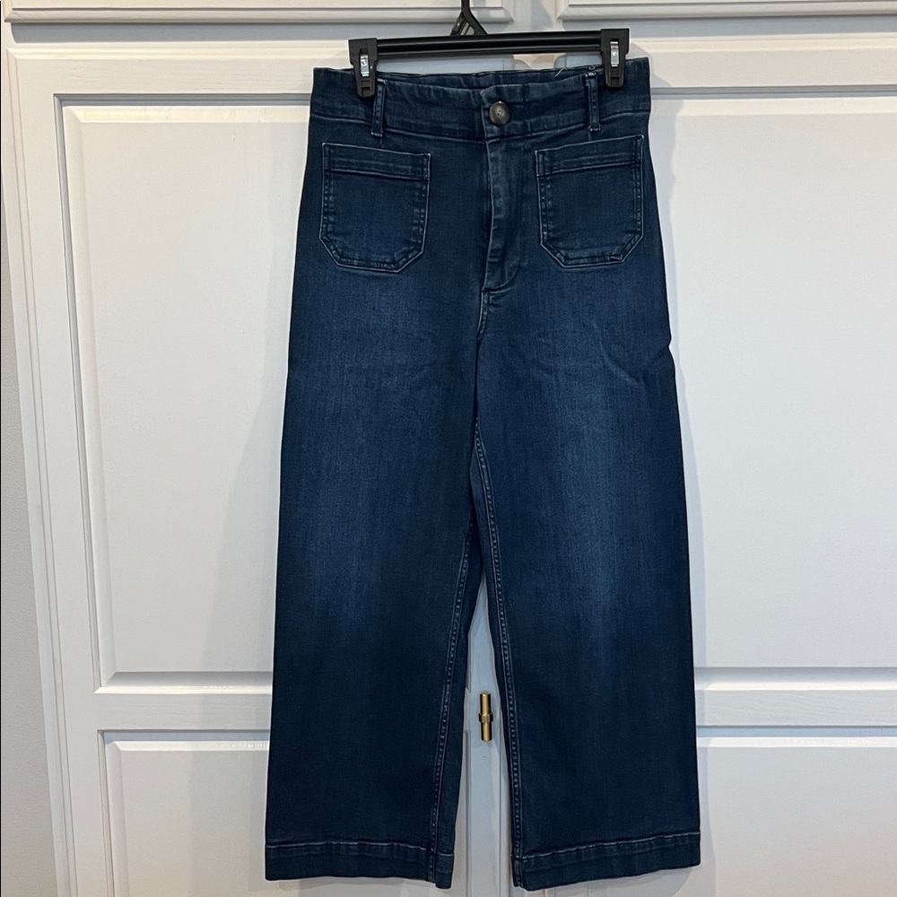 Pilcro Dark Blue Wide-Leg Jeans